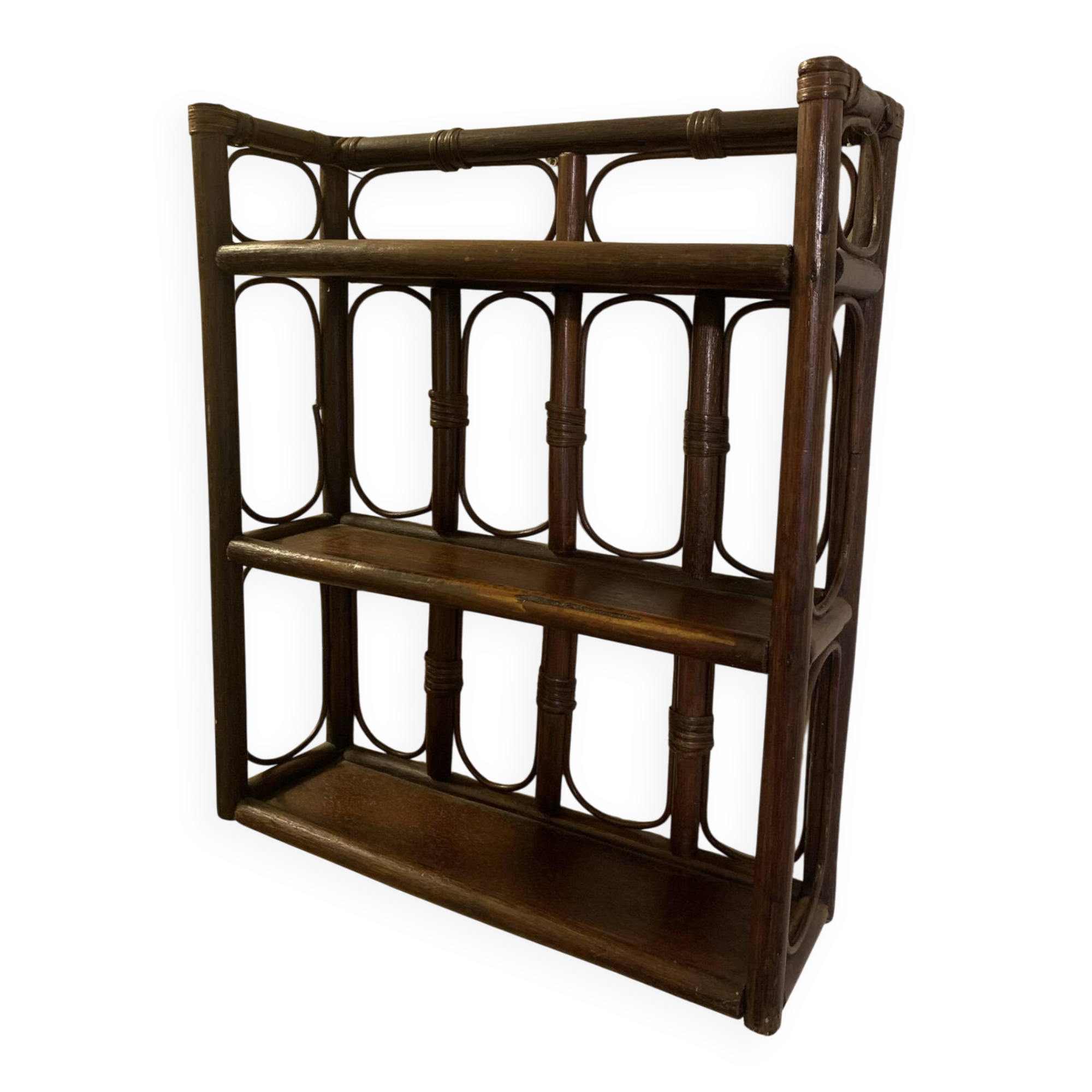 Rattan wall shelf