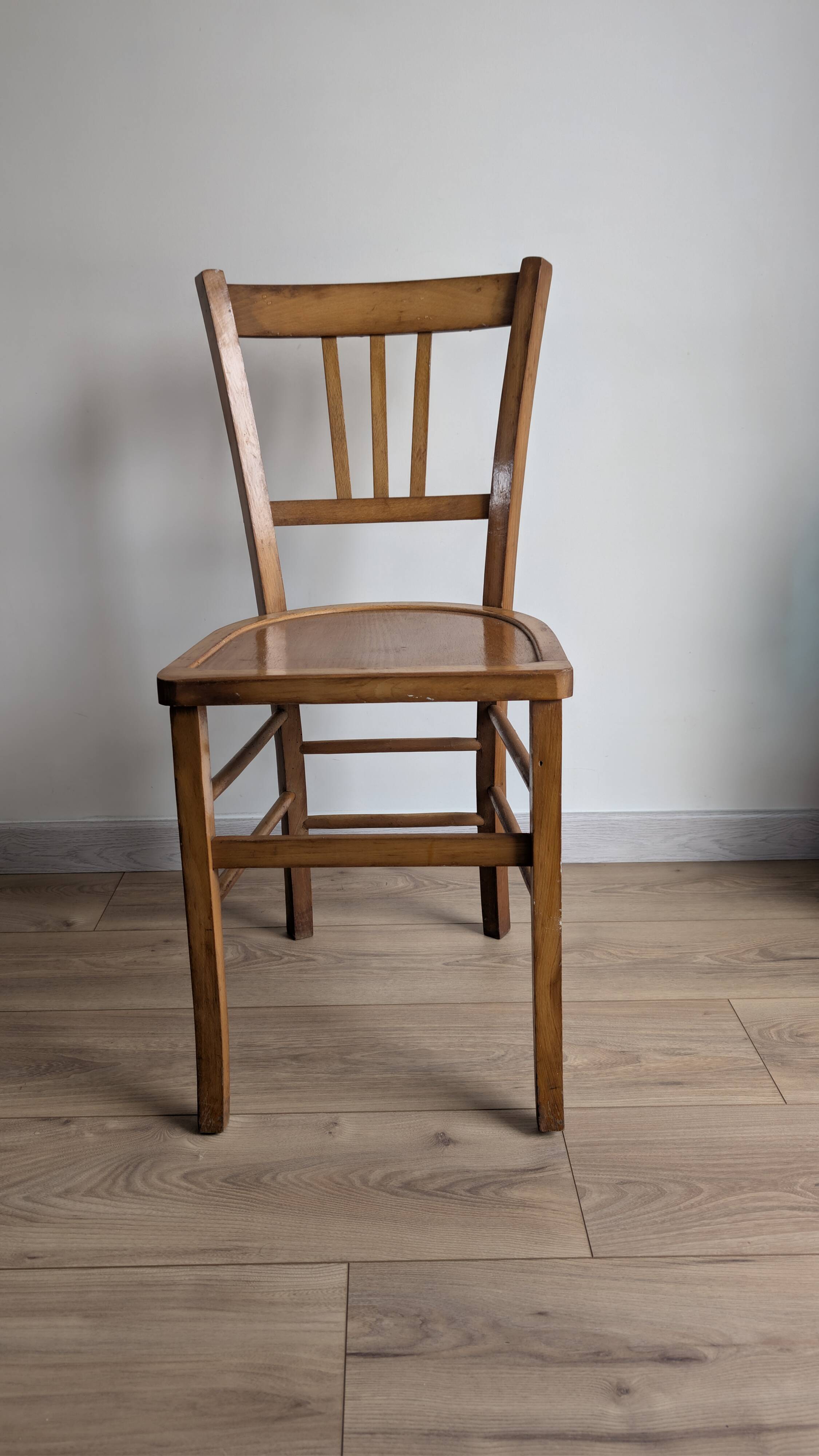 Vintage 1950s Bistro Chair in Beech