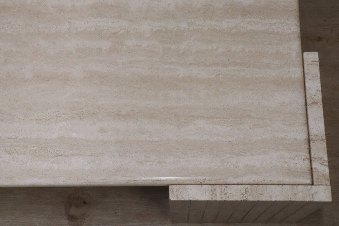 Travertine coffee table, 1980