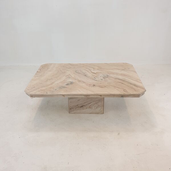 Table basse en marbre italien, années 1980