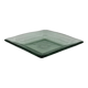 Square sculptural glass plate, textured wavy finish.