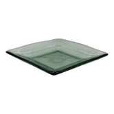 Plateau carré sculptural en verre, finition ondulée texturée