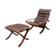 Leather siesta chair by Ingmar Relling and rests foot
