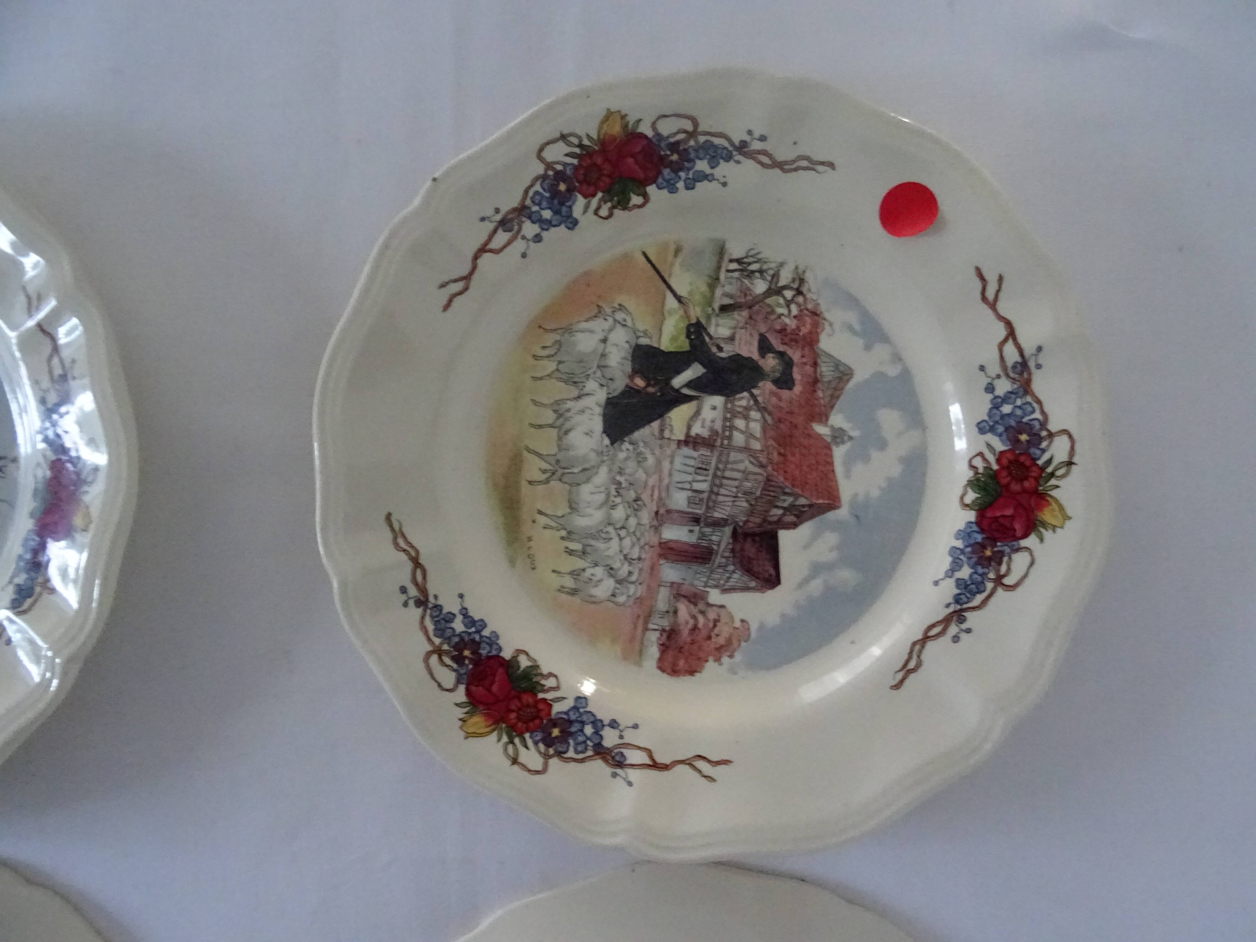 6 dessert plates LOUX Obernai 557112 sarreguemines
