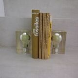 Pair of Pierre Giraudon resin inclusions bulbs
