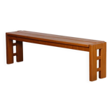 Vintage bench in solid elm produced by Maison Regain, 1980