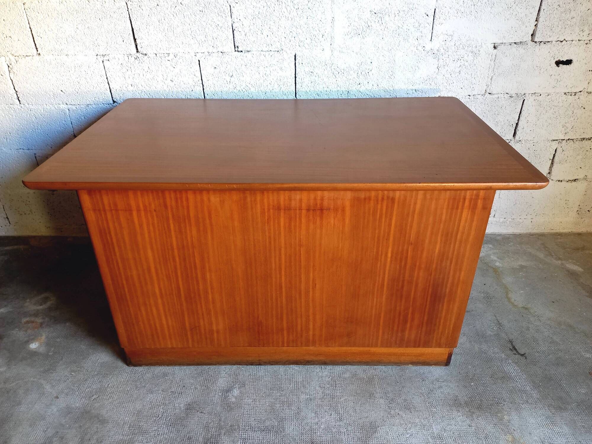 Bureau de direction vintage en bois et teck années 50/60