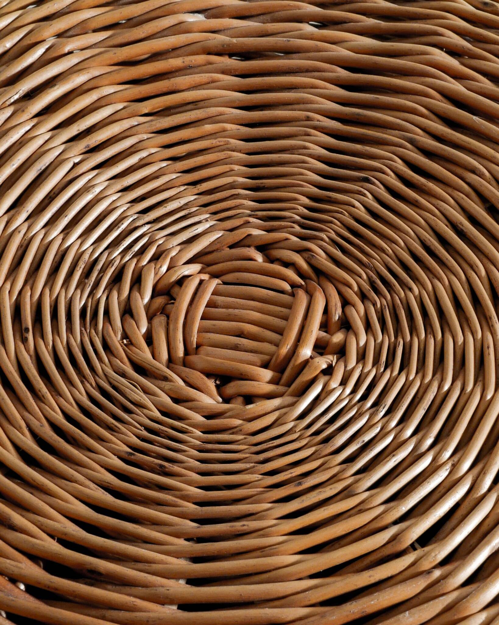 Tabourets danois en rotin et bois du milieu du siècle, attribués à Tony Paul, années 1960