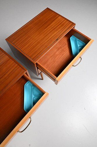 Nightstands with Glass Tops, Germany, Set of 2