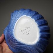 Rare large vintage 1980s ceramic scallop shell trinket tray by Christian Dior