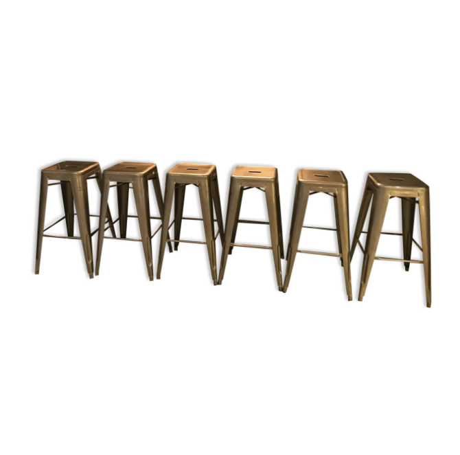 Lot de 6 tabourets de bar Tolix