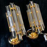 Venini table lamp pair! Golden structure