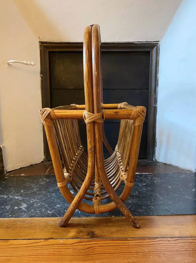 Bamboo magazine rack, 1960s