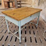 Industrial workbench side table bathroom furniture with drawers