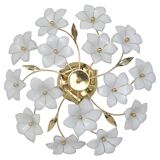 Delicious Murano Ceiling Light White Flowers, 1970