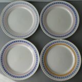 4 assiettes plates Digoin Sarreguemines France, 24 cm