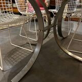 oval - rectangular marble and metal design table