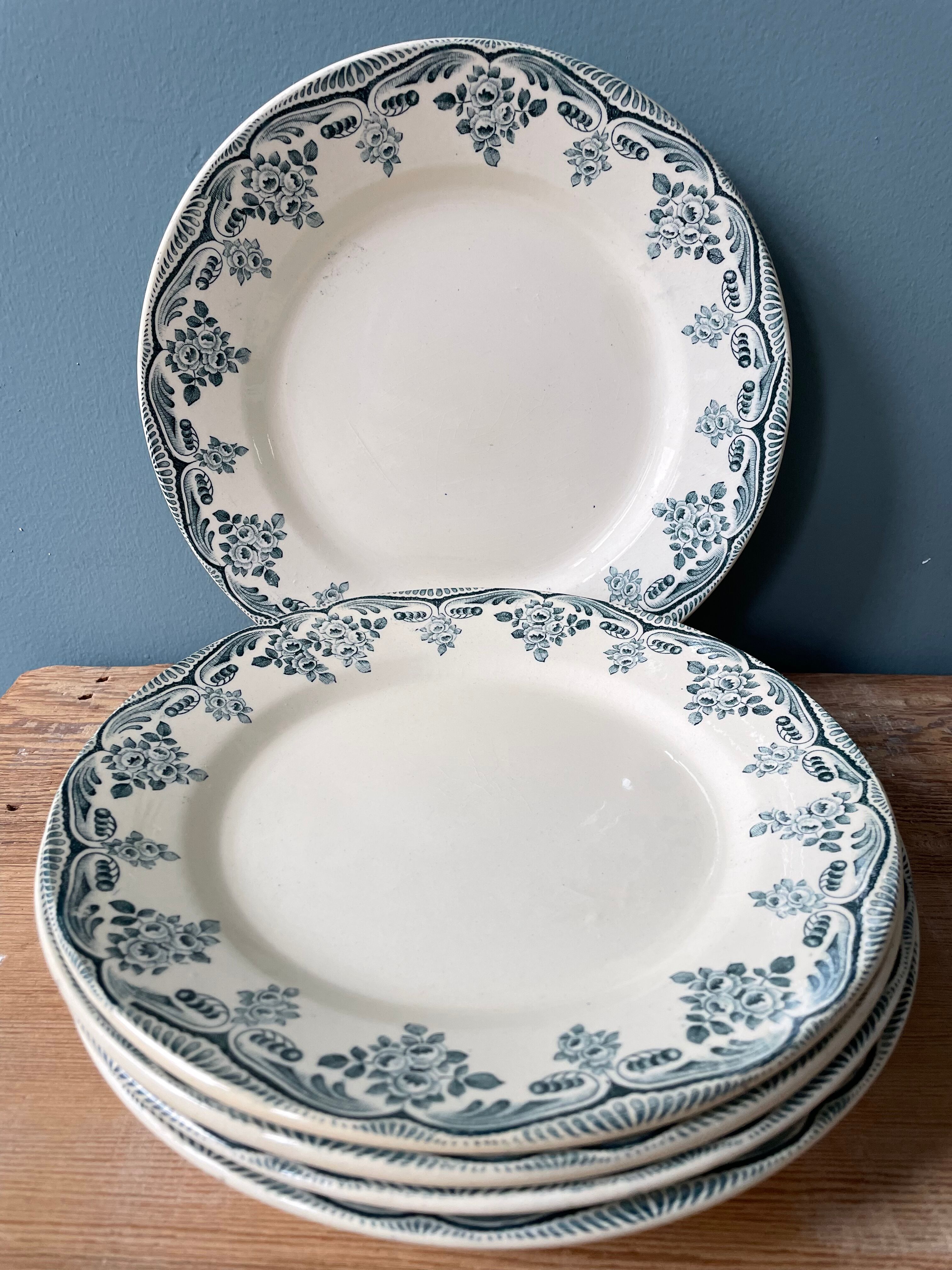 Set of 6 small plates Terre de Fer Choisy le Roi, Bordeaux collection