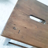 Antique solid wood stool, antique French