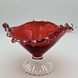 Red blown glass bowl