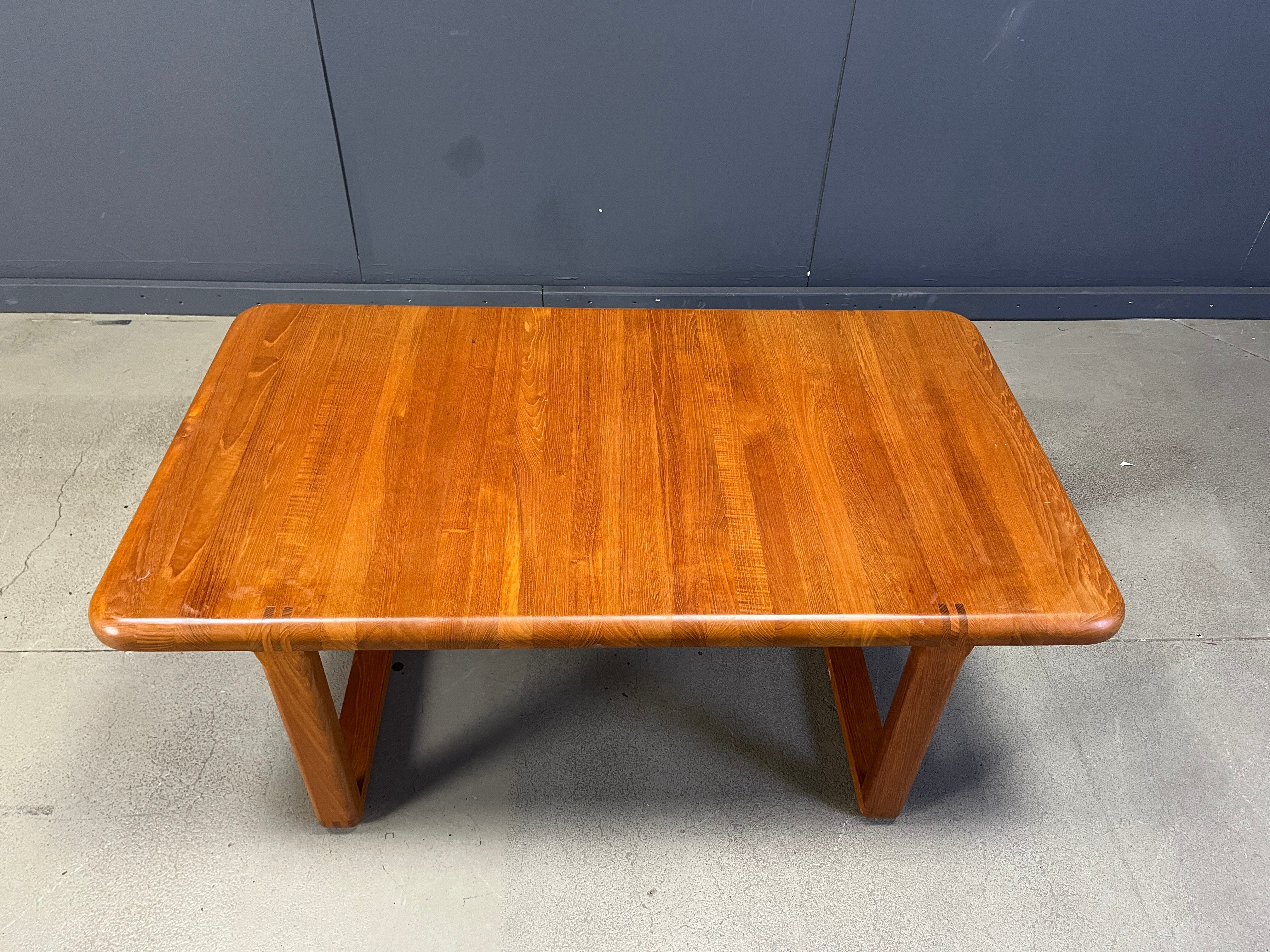 Mid-century solid teak Scandinavian coffee table, 1970s