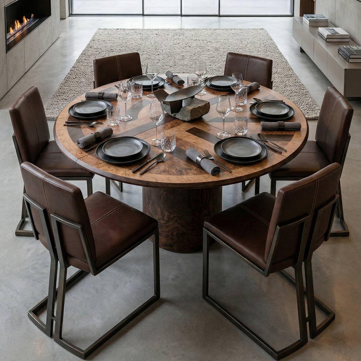 Walnut Burl Round/Square Table