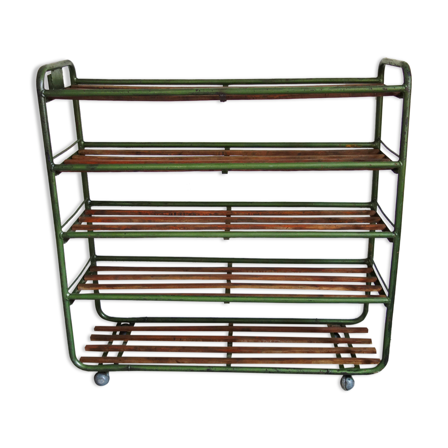 Industrial floor, vintage wheeled