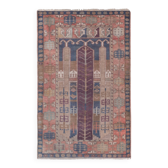 Tapis vintage turc de oushak tissé à la main 125x198 cm