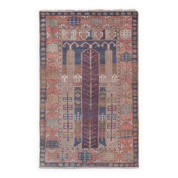 Tapis vintage turc de oushak tissé à la main 125x198 cm