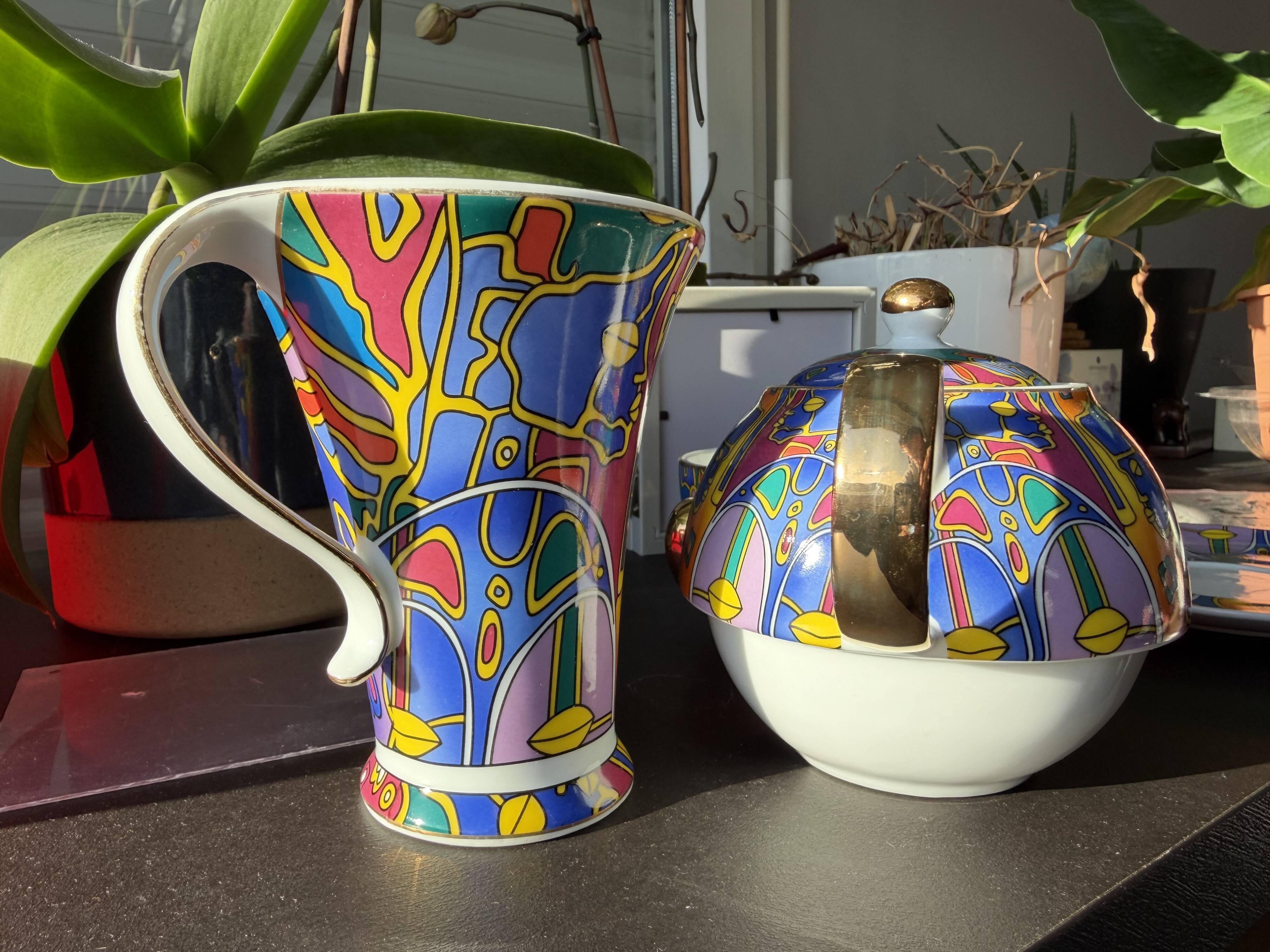 Teapot and cups "So French" decor of the galleon