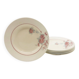 Lot de 6 Assiettes creuses Saint Amand, modèle Thalie.