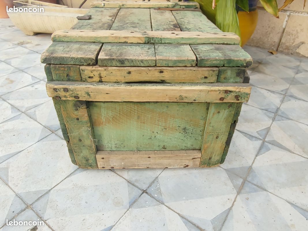 Old wooden chest - industrial decor....