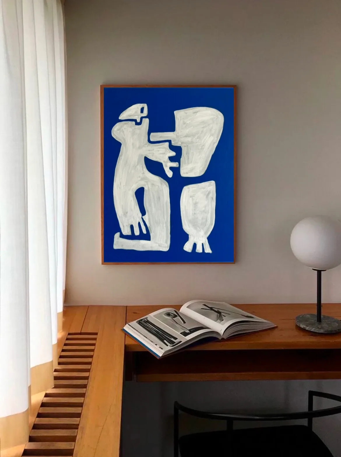 Canvas painting "Happy men" off-white