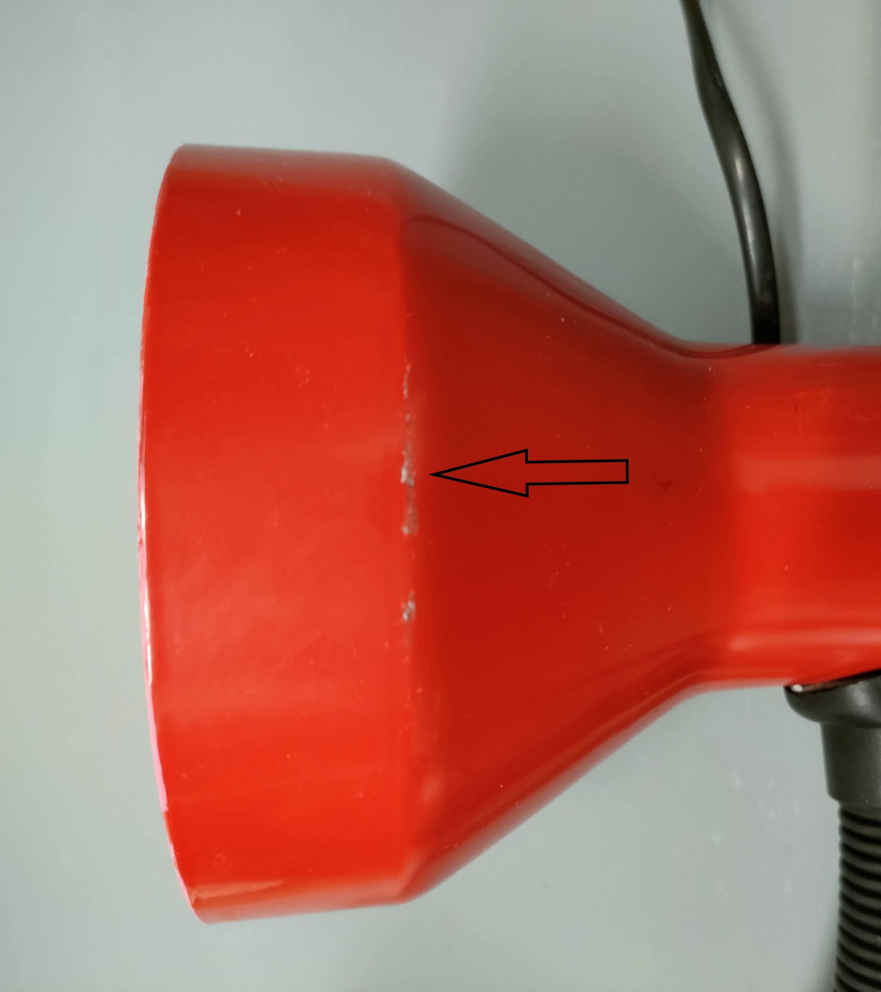 Elite - industrial style desk lamp - red lacquered metal - netherlands - 90's