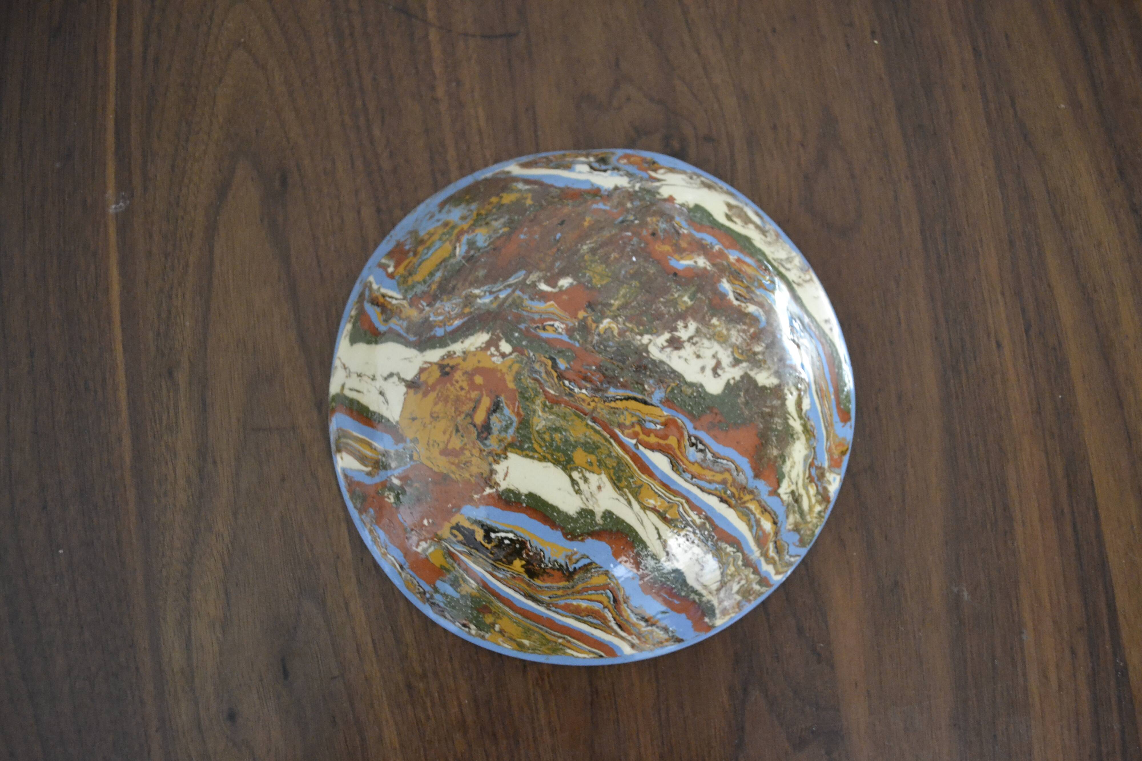 Empty handmade marbled pocket