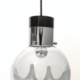 Murano Glass and Varnished Metal Pendant by Toni Zuccheri for Venini, Italy