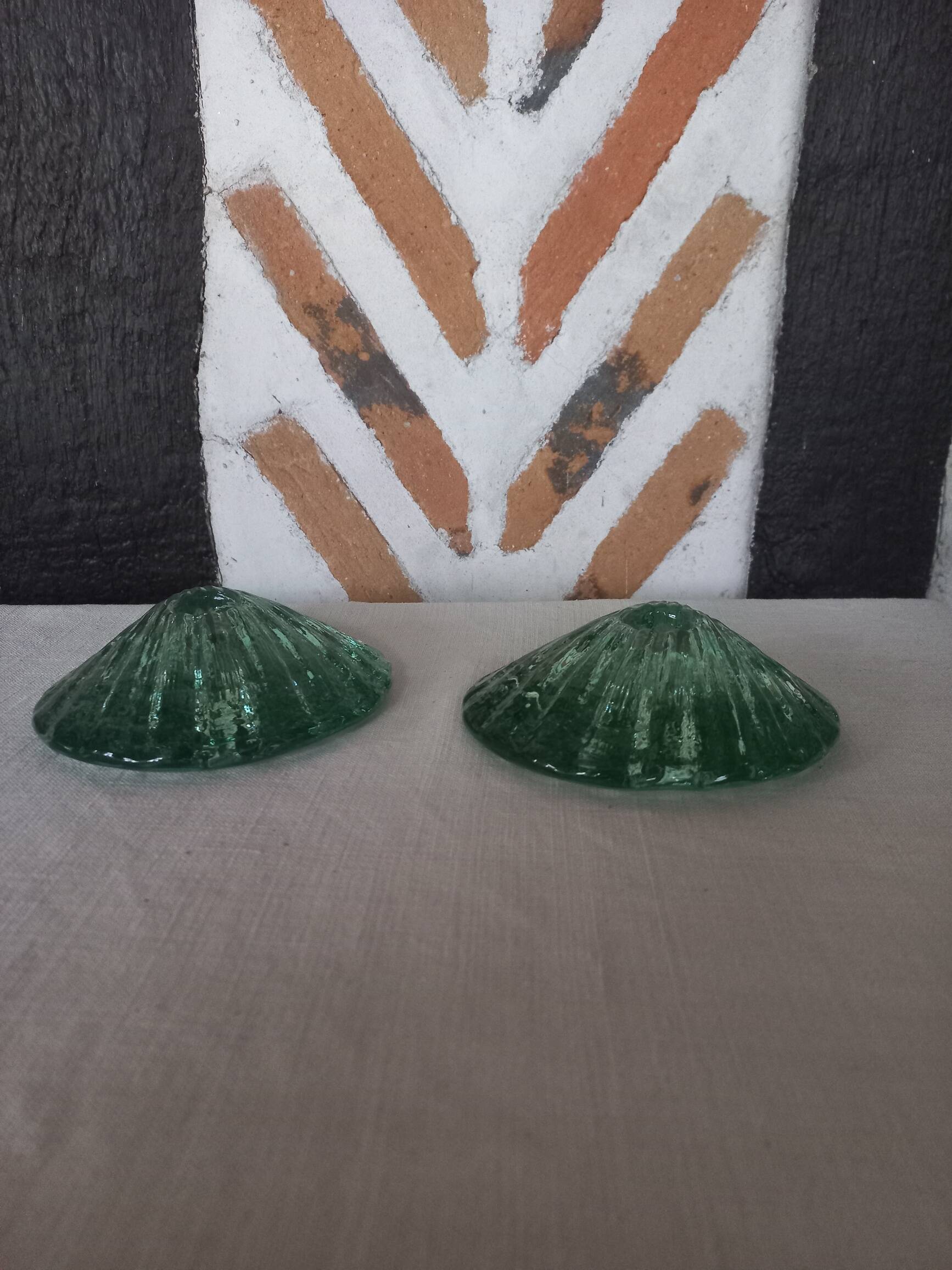 Pair of shell candlesticks