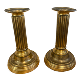 Pair of Louis XVI candlesticks in gilded bronze