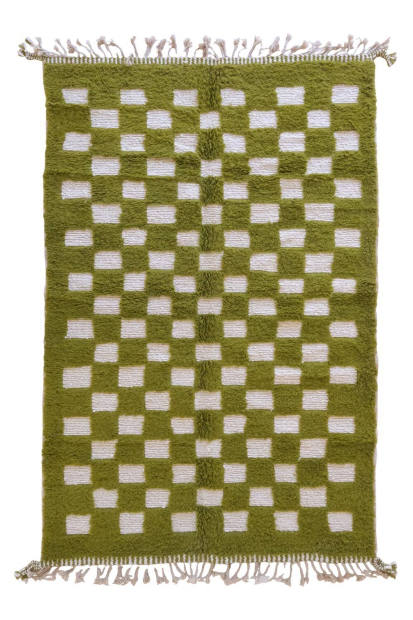 Tapis à carreaux vert - 288 x 184 cm