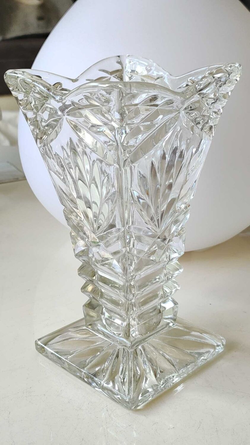 Pair of Czech Boho Art Deco vase, Bohemian crystal. Design and refined