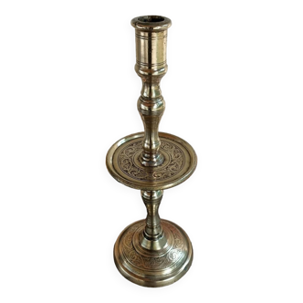 Oriental candlestick in gilded bronze