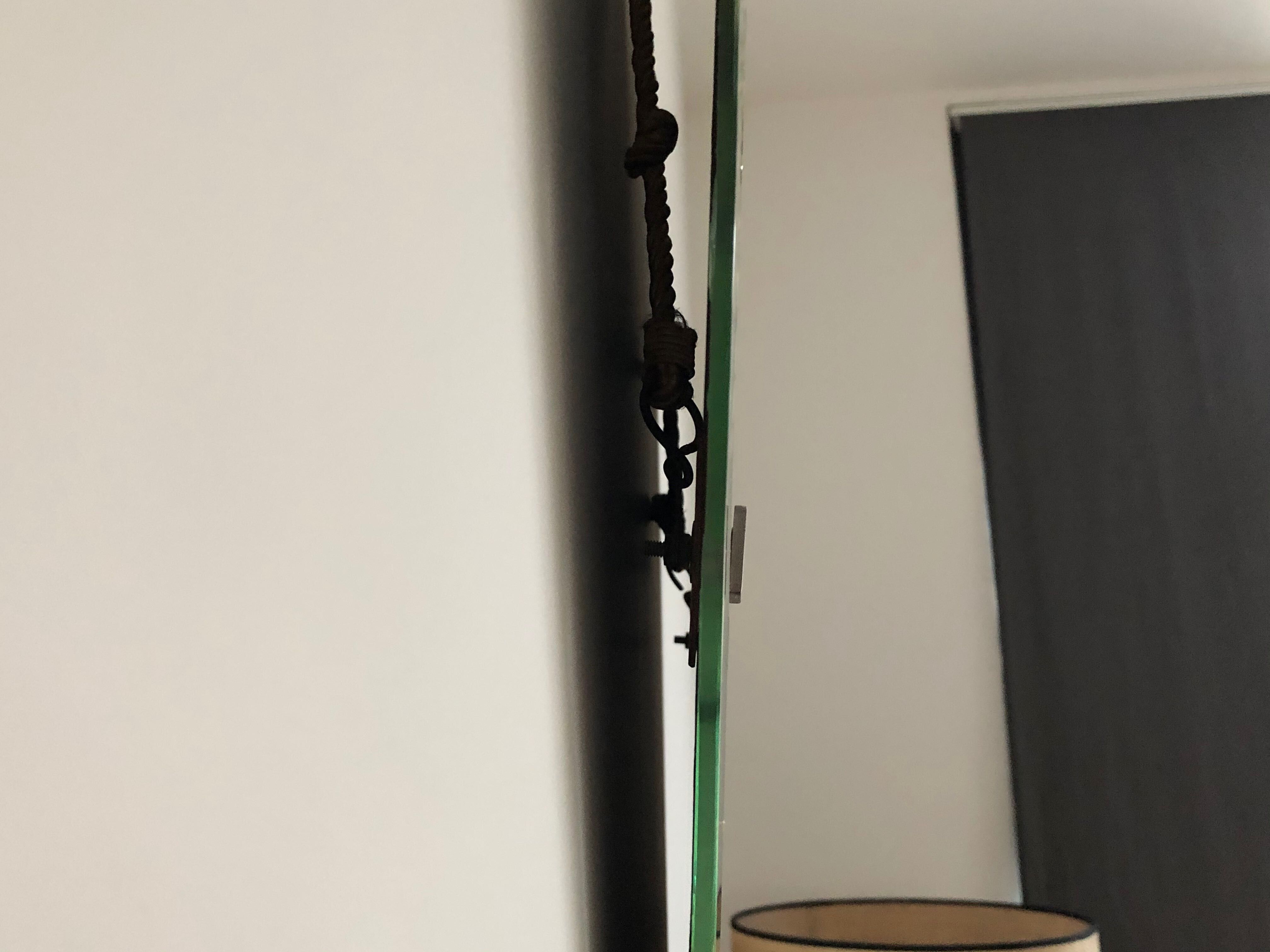 Old bevelled and engraved mirror   43x63cm