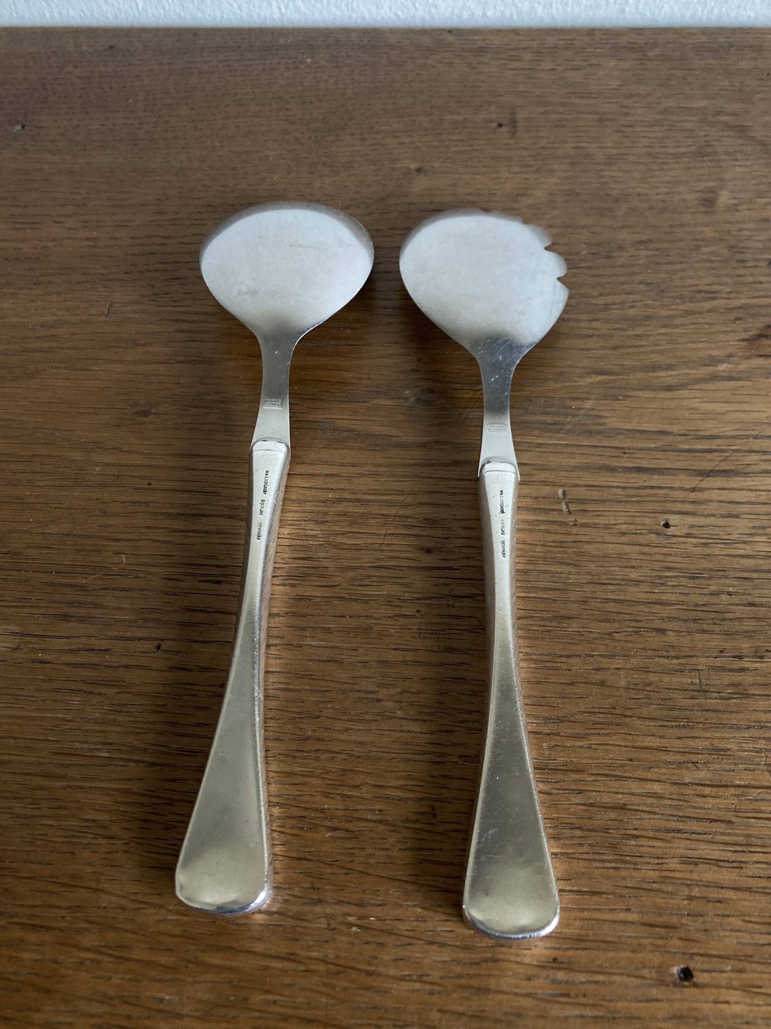 Set de couverts à salade midcentury Denmark Sorensen argent sterling 1959