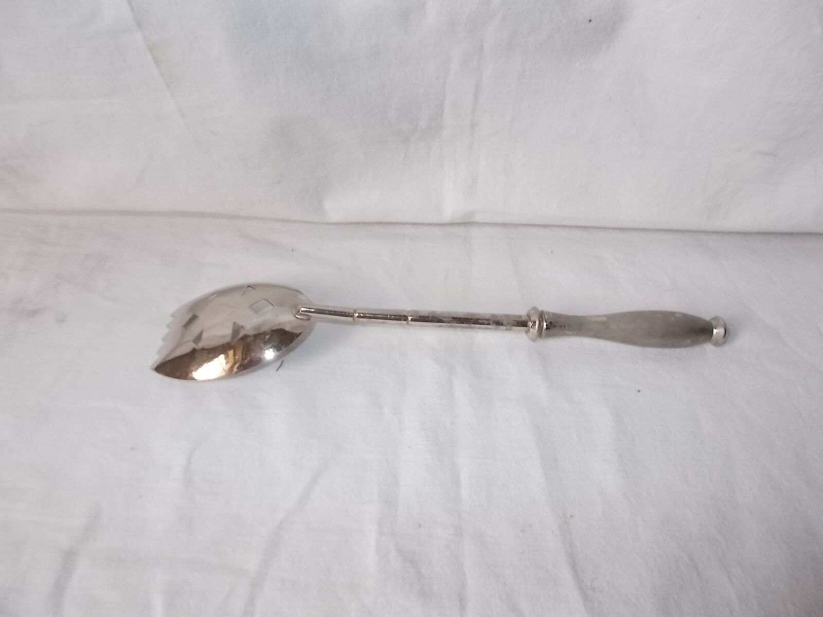 Silver metal ice spoon