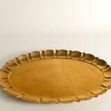 Hollywood Regency Large Oval Brass Tray by Firma Lars Holmström, Sweden 1940's