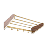 Formica and brass vintage coat rack