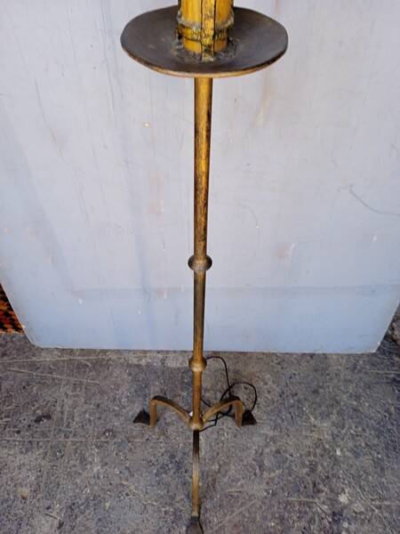 Brutalist beaten iron floor lamp ep 1940/50