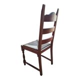 Wooden and straw chairs