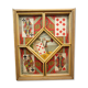 Ancient wooden yellow dwarf game, bone tokens