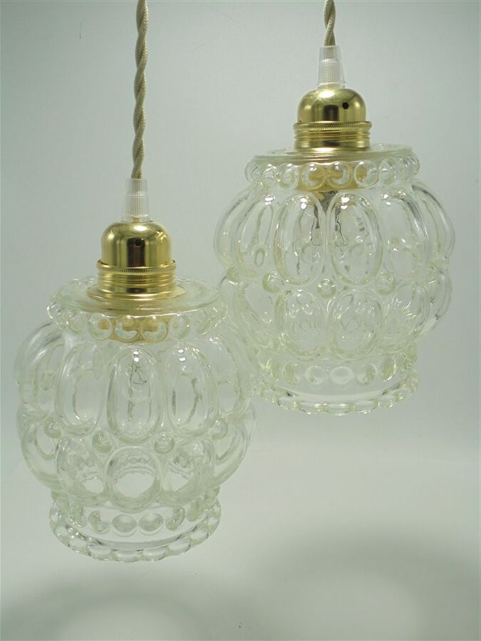 Vintage pendant lamp pair